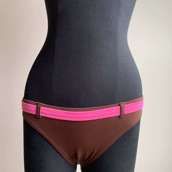 Billabong surf BLUE CRUSH era Vintage bikini pink brown belted halter top RARE - Picture 4 of 8